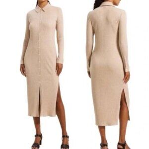 Theory Ribbed Button-Down Maxi Dress *Brand New With Tags*